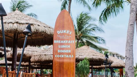 Dukes restaurant maui hawaii - Our award winning Leilani's Beach Bar is open daily from 10:30am-9:30pm. This is where you'll find our famous fresh fish tacos! Lunch is also available in our upstairs dining room from 10:30am-2:00pm. Our newly remodeled upstairs dining room is open from 4:30-9:00 and accepts reservations.